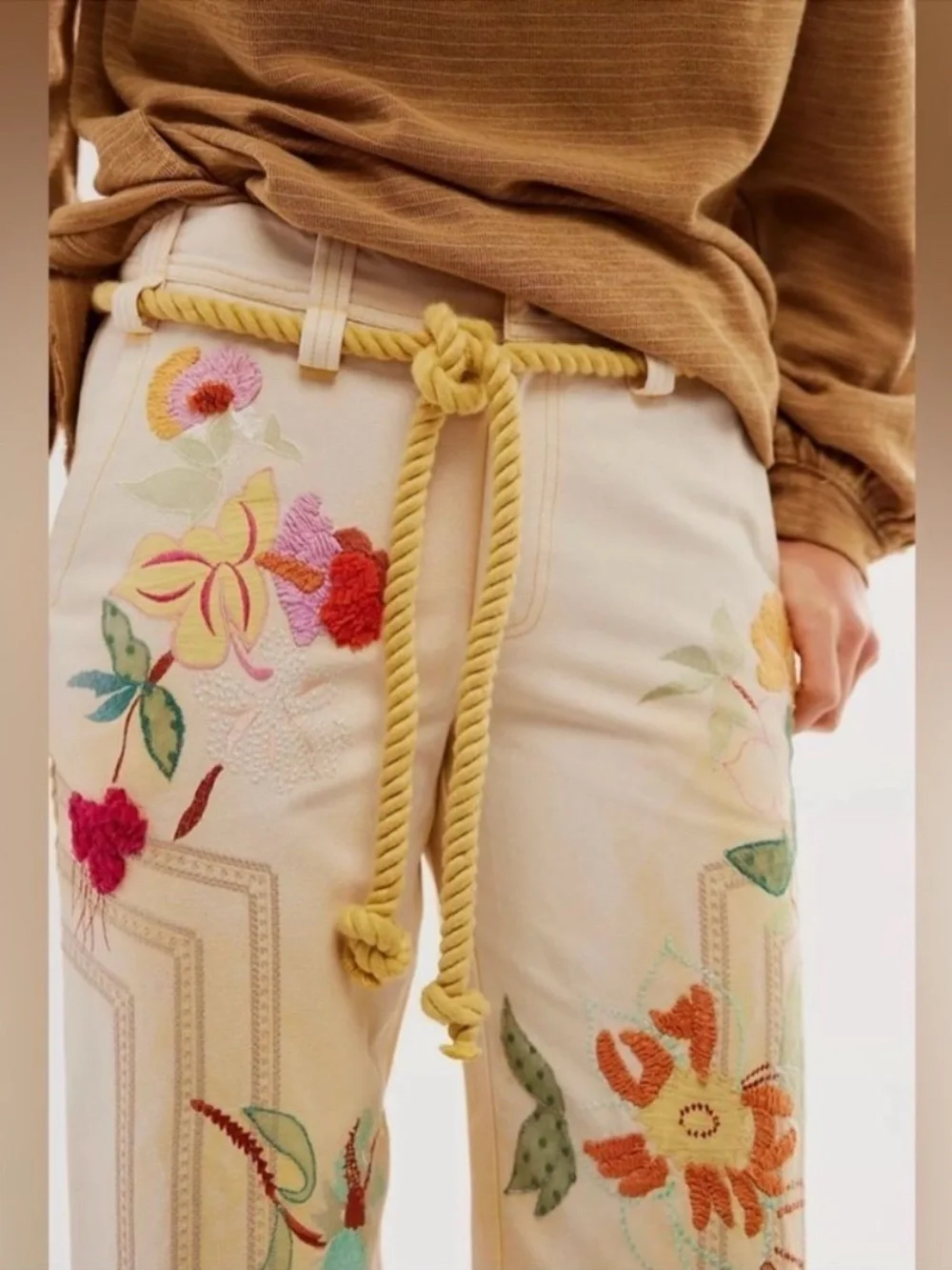 Free People We The Free Electric Sands Embroidered Pants